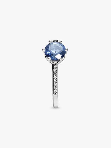 Blue Sparkling Crown Ring