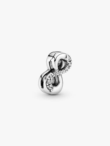 PANDORA Reflexions infinity silver clip charm with clear cubic zirconia