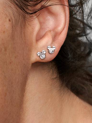 Disney Mickey Mouse & Minnie Mouse Silhouette Stud Earrings