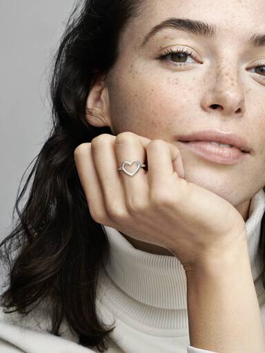 Polished Open Heart Ring