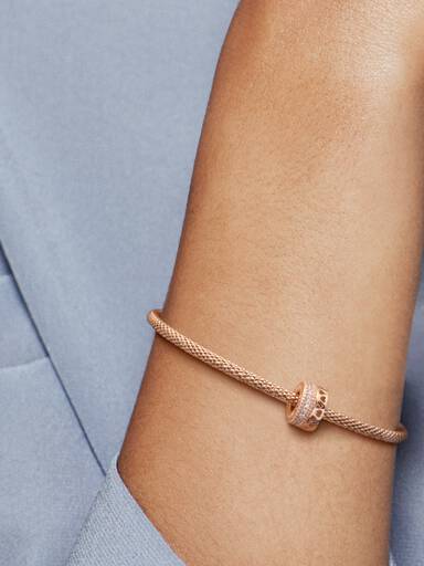 Hearts PANDORA Rose spacer with clear cubic zirconia