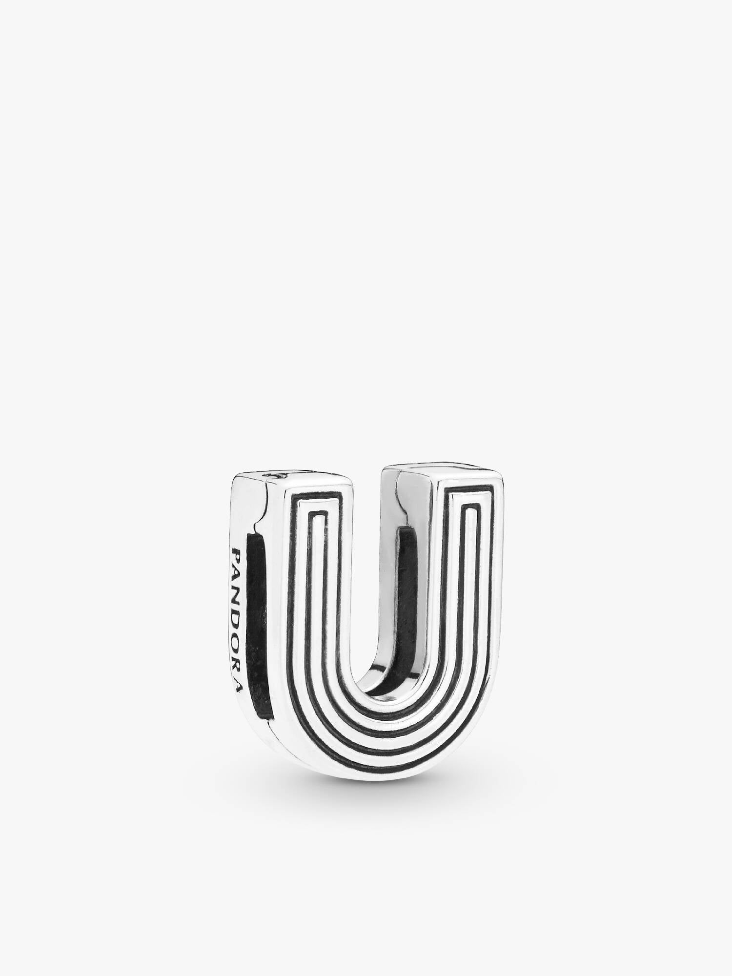 Pandora Reflexions letter U silver clip charm