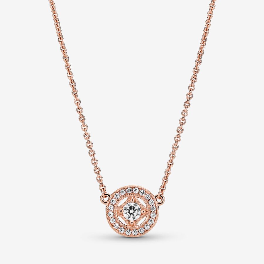 14k Rose gold-plated collier with clear cubic zirconia image number 0