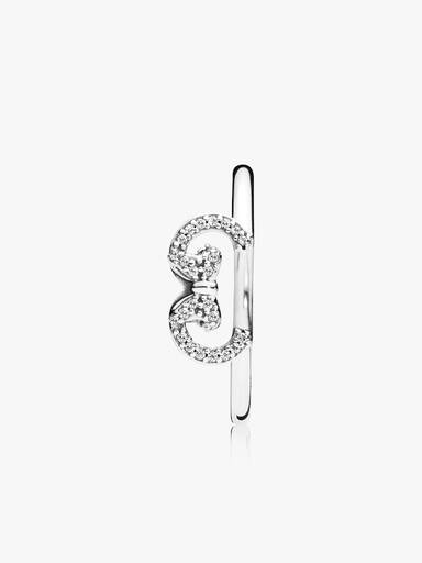Disney Minnie silver ring with clear cubic zirconia