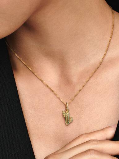 Sparkling Desert Cactus Pendant