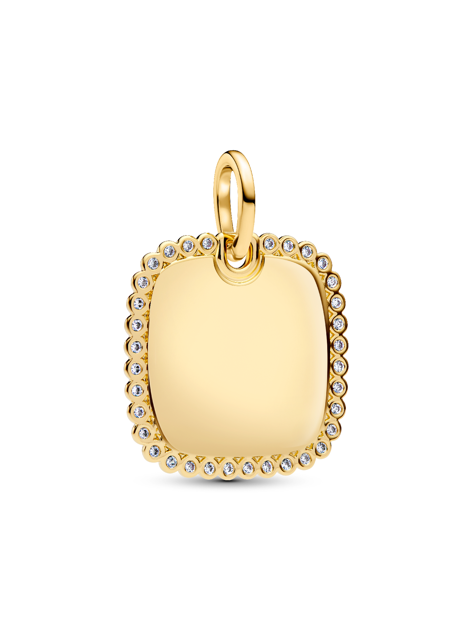 Engravable Square Tag Pendant | Gold plated | Pandora ZA