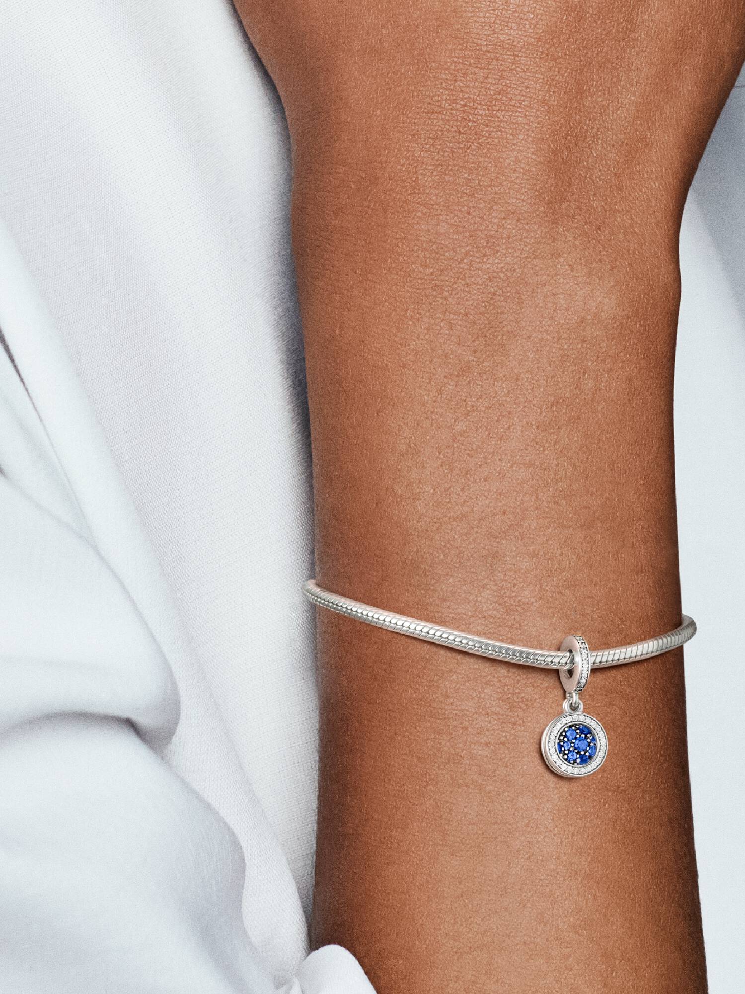 Sparkling Blue Disc Double Dangle Charm