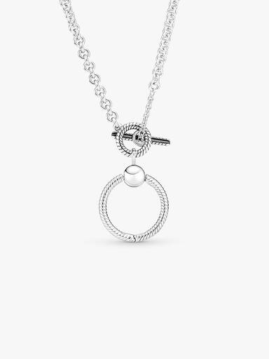 Pandora Moments O Pendant T-bar Necklace