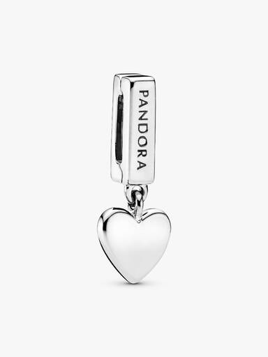 PANDORA Reflexions dangling heart silver clip charm