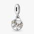 Family tree silver dangle with 14k and clear cubic zirconia Family tree silver dangle with 14k and clear cubic zirconia