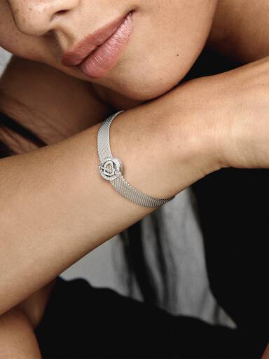 PANDORA Reflexions heart and arrow silver clip charm with clear cubic zirconia