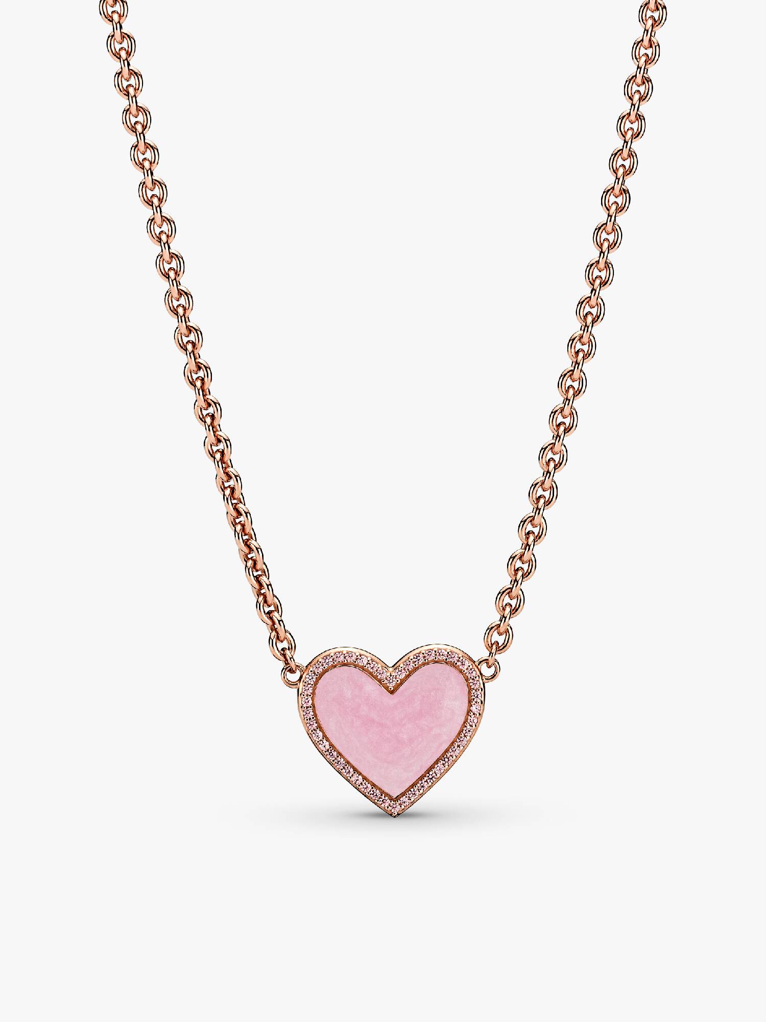 Pink Swirl Heart Collier Necklace
