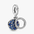 Sparkling Blue Disc Double Dangle Charm Sparkling Blue Disc Double Dangle Charm