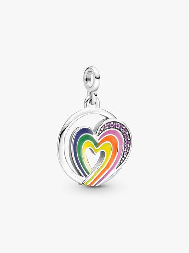 Pandora ME Rainbow Heart of Freedom Medallion Charm