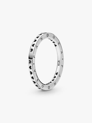 Heart silver logo ring