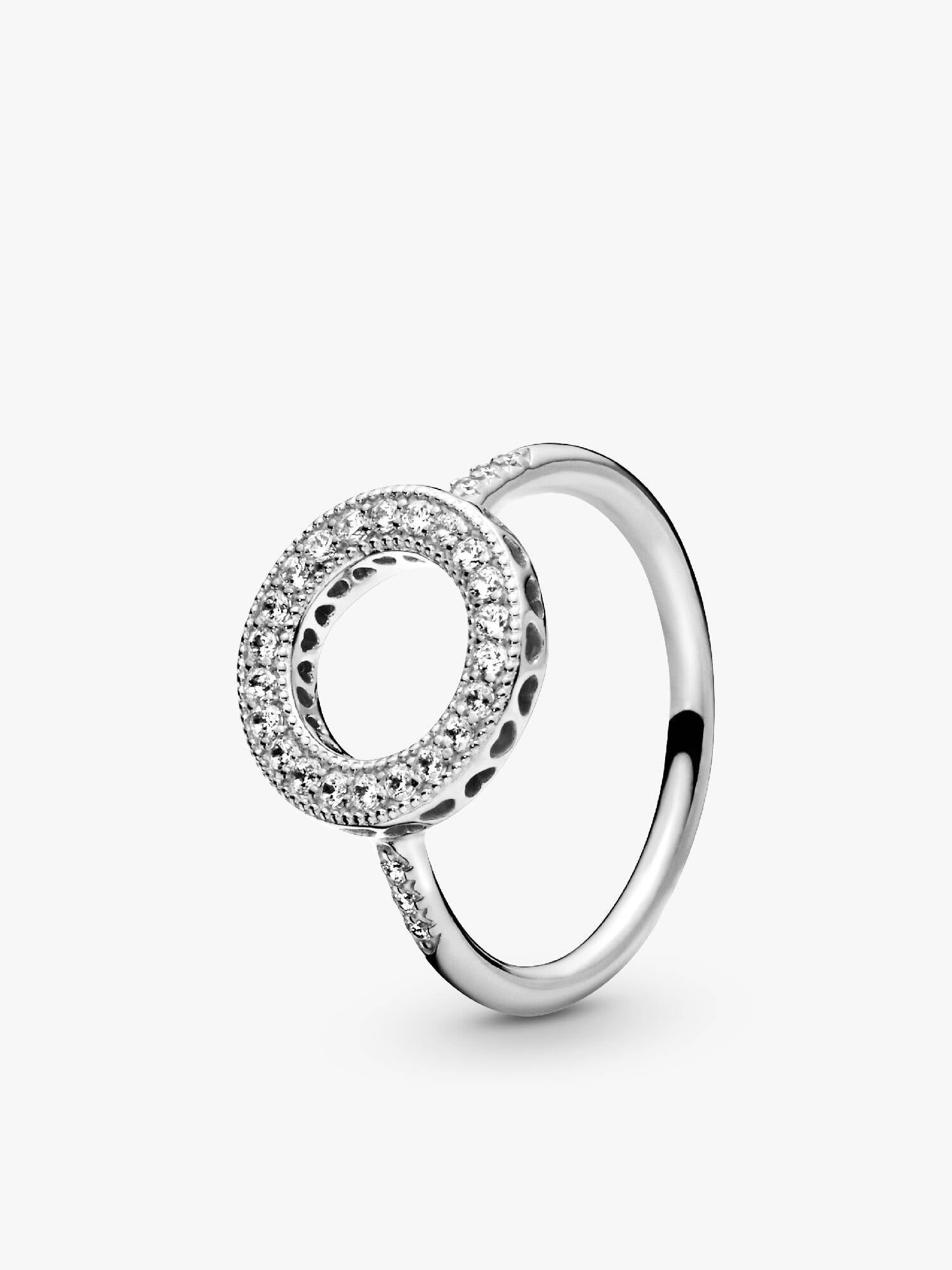 Silver ring with clear cubic zirconia
