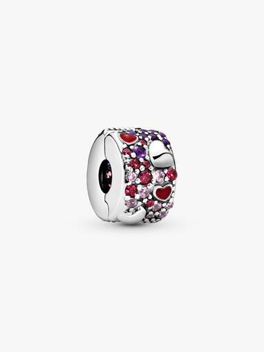 Asymmetrical Hearts Pavé Clip Charm