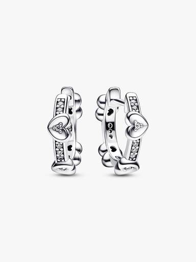 Radiant Sparkling Hearts Hoop Earrings