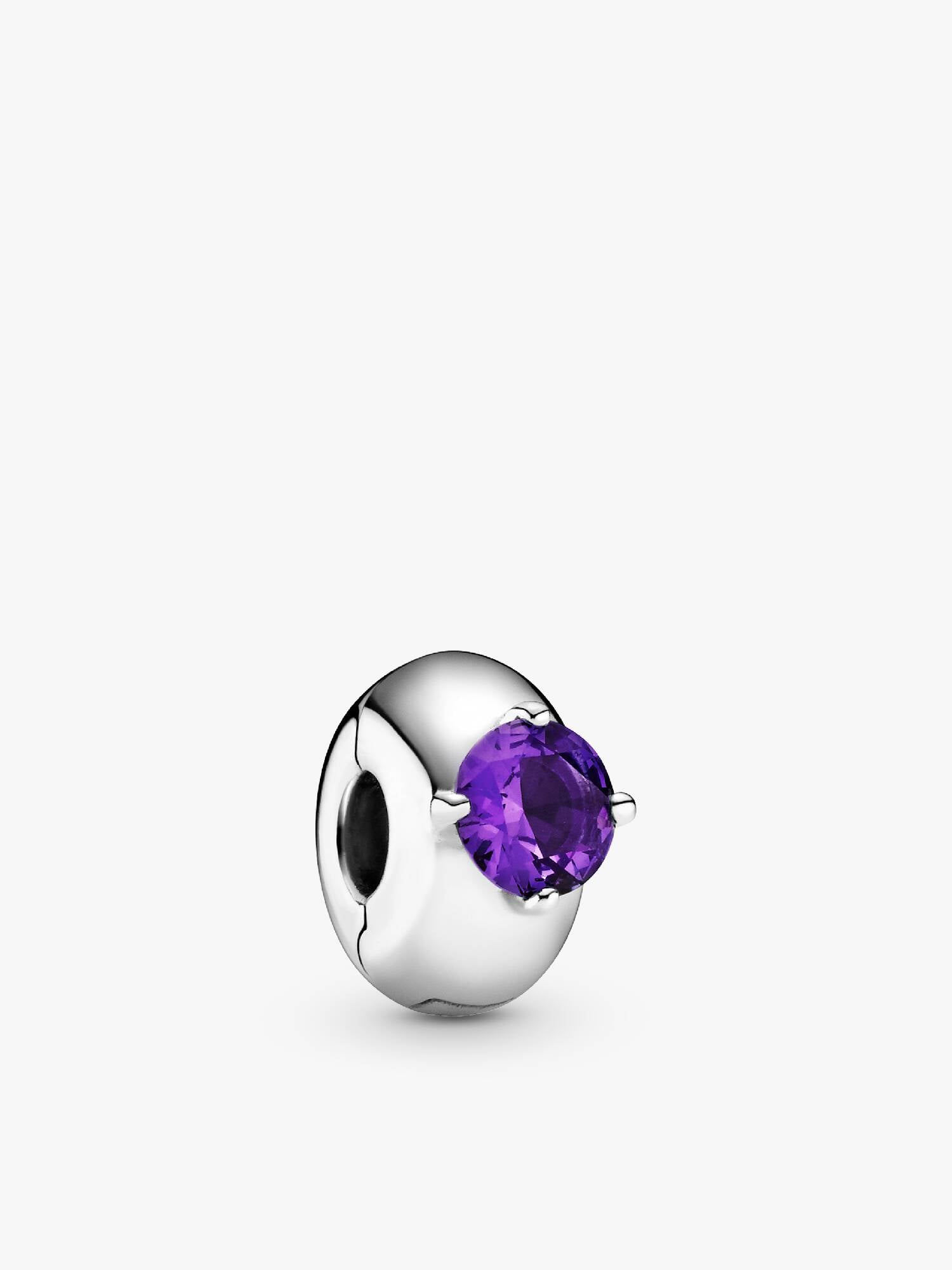 Purple Round Solitaire Clip Charm