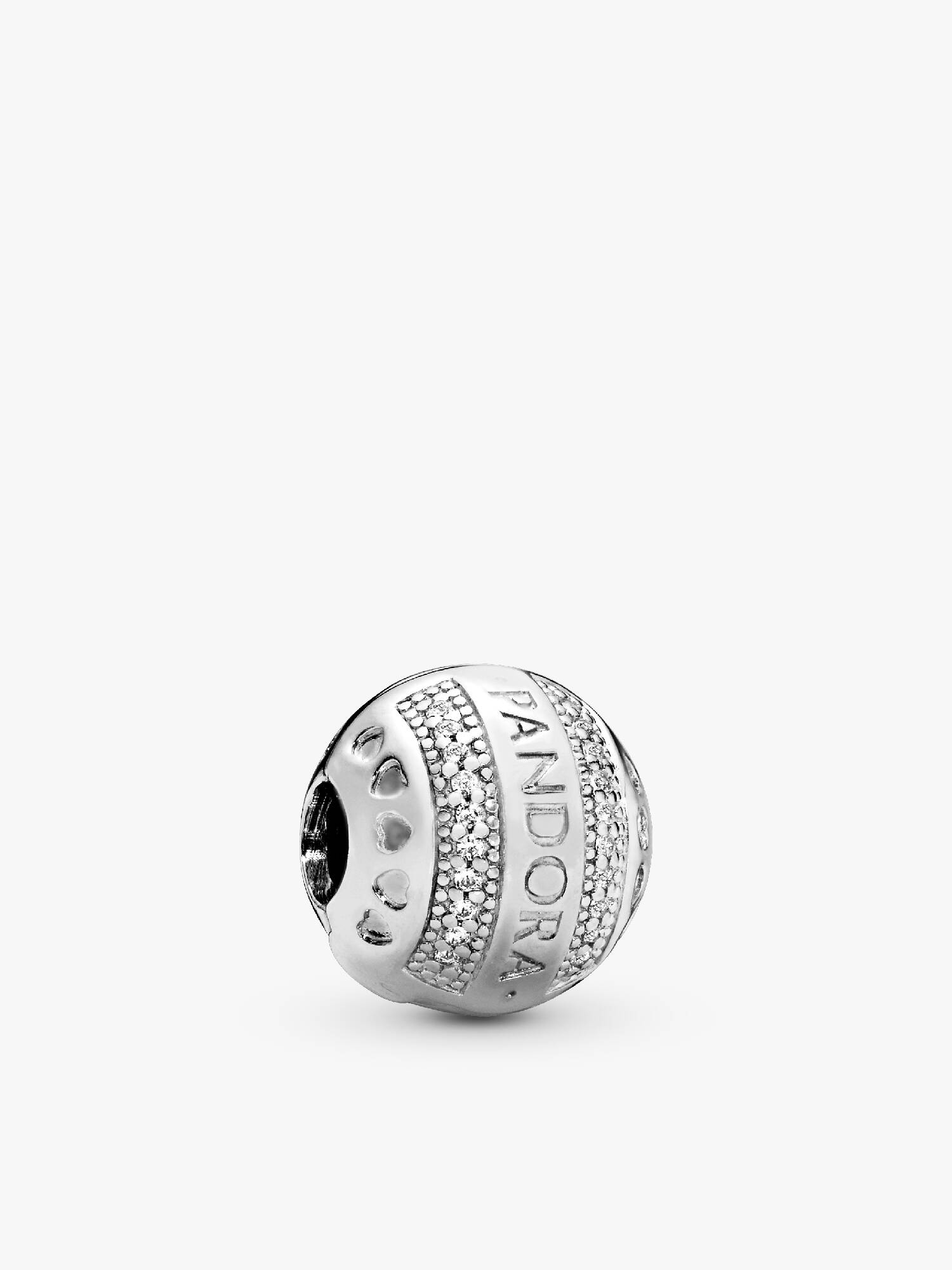 Pandora Logo Round Clip Charm