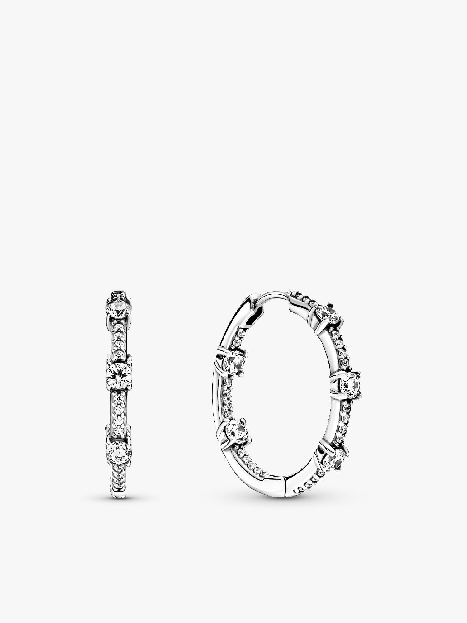 Sparkling Pavé Bars Hoop Earrings
