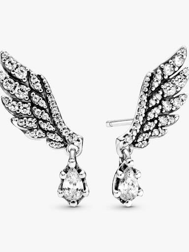 Dangling Angel Wing Stud Earrings