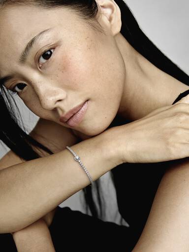 Sparkling Halo Tennis Bracelet