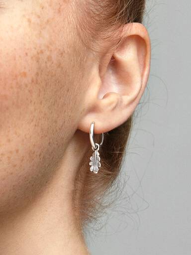 Acorn & Leaf Hoop Earrings