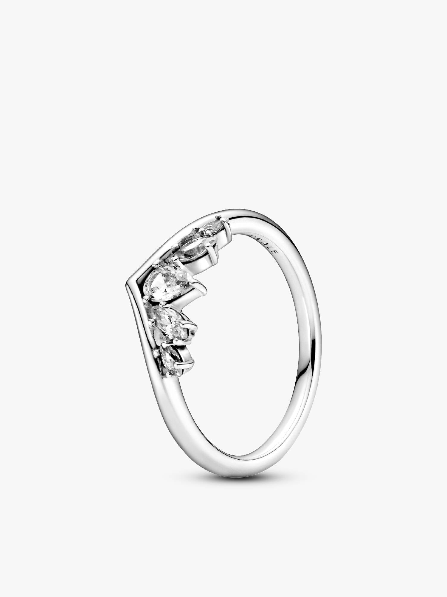 Sparkling Pear & Marquise Wishbone Ring