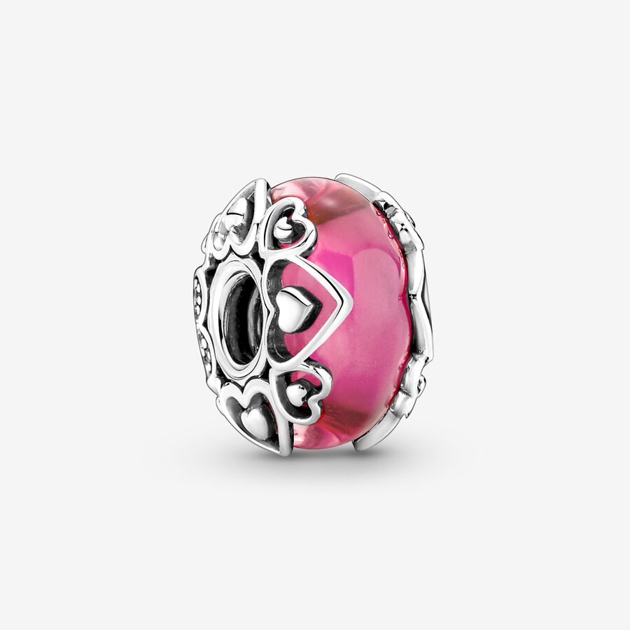 Reveal Your Love Pink Murano Glass Charm image number 0