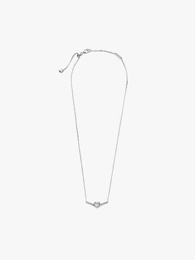 Sparkling Wishbone Heart Collier Necklace