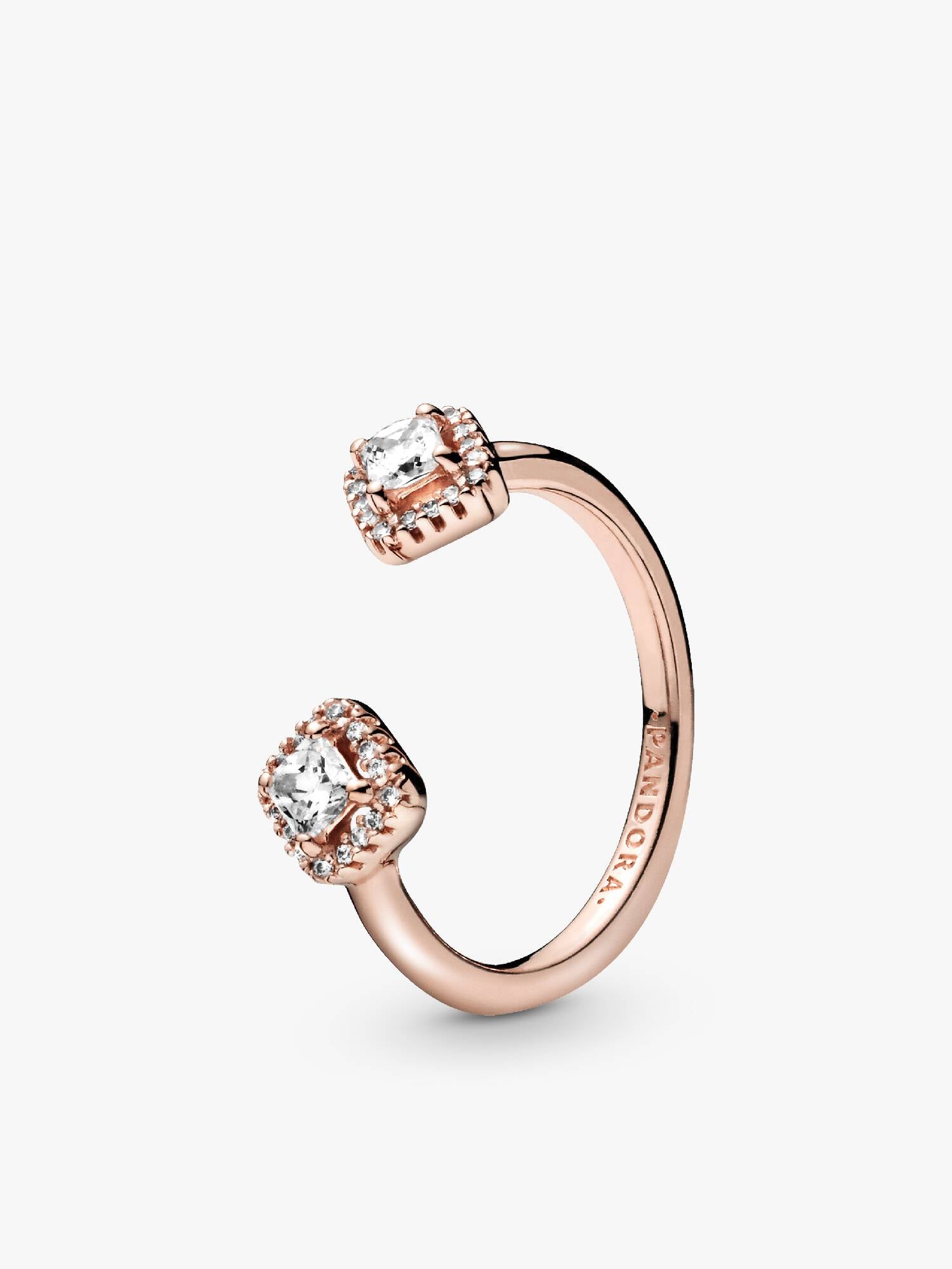 Square Sparkle Open Ring
