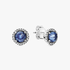 Blue Round Sparkle Stud Earrings Blue Round Sparkle Stud Earrings