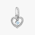 Sky Blue Beaded Heart Dangle Charm Sky Blue Beaded Heart Dangle Charm