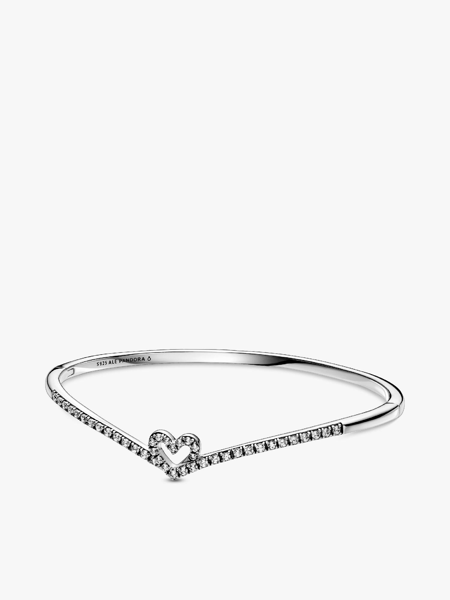 Sparkling Wishbone Heart Bangle