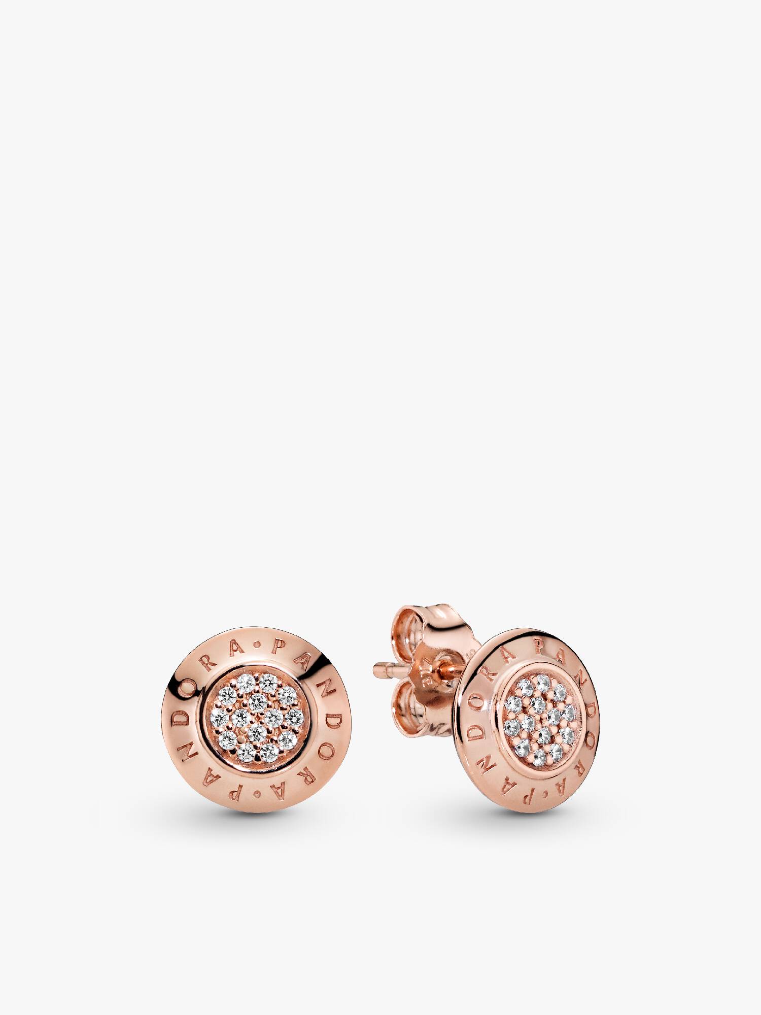 PANDORA Rose stud earrings with clear cubic zirconia
