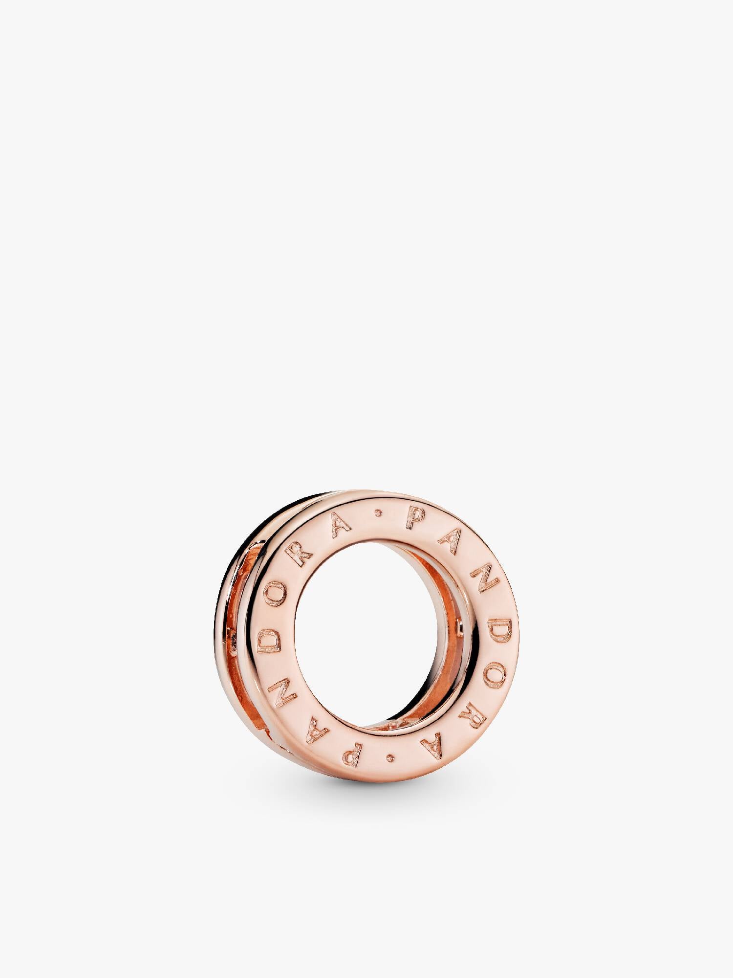 PANDORA Reflexions logo clip charm in 14k rose gold-plated