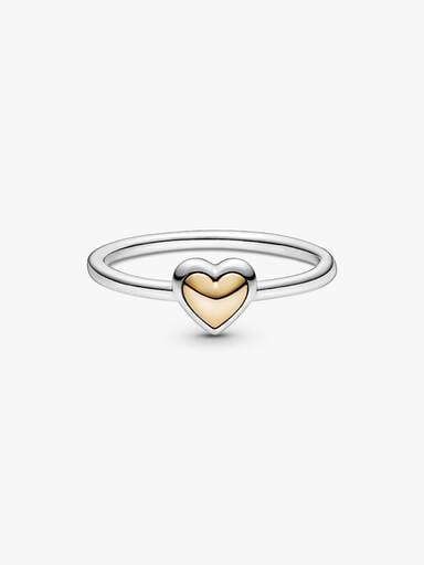 Domed Golden Heart Ring