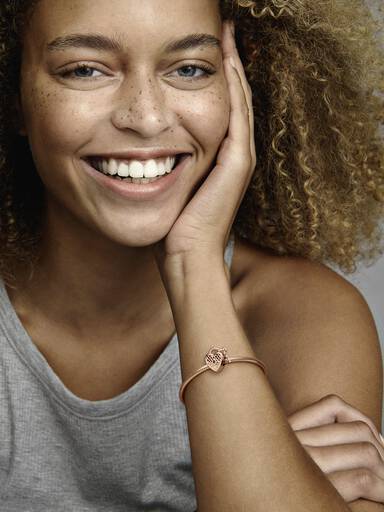 Heart padlock and key 14k rose gold-plated charm