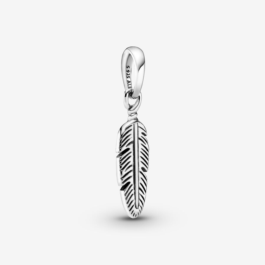 Feather silver pendant image number 0