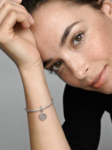 60 silver dangle with clear cubic zirconia