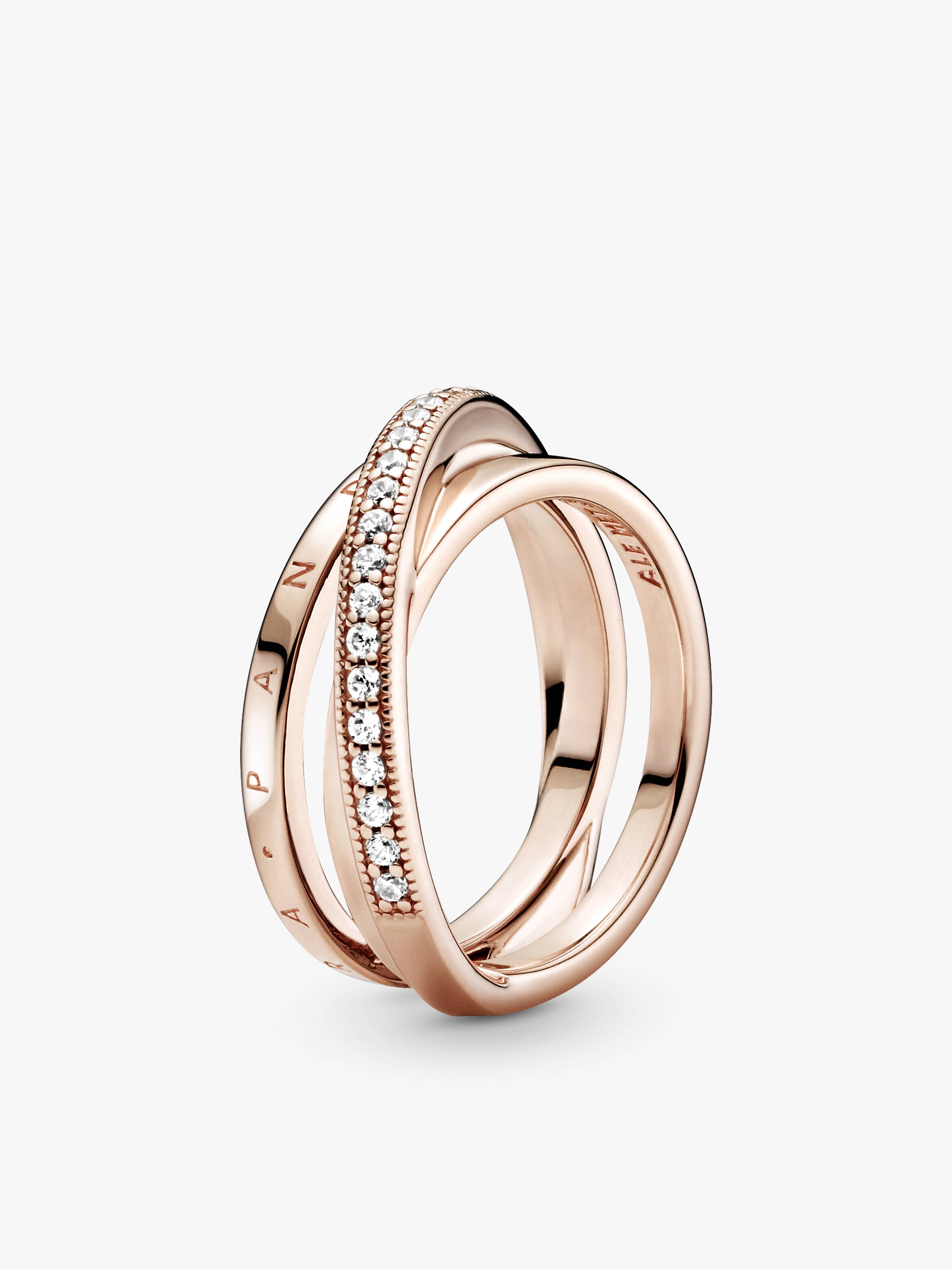 Crossover Pavé Triple Band Ring