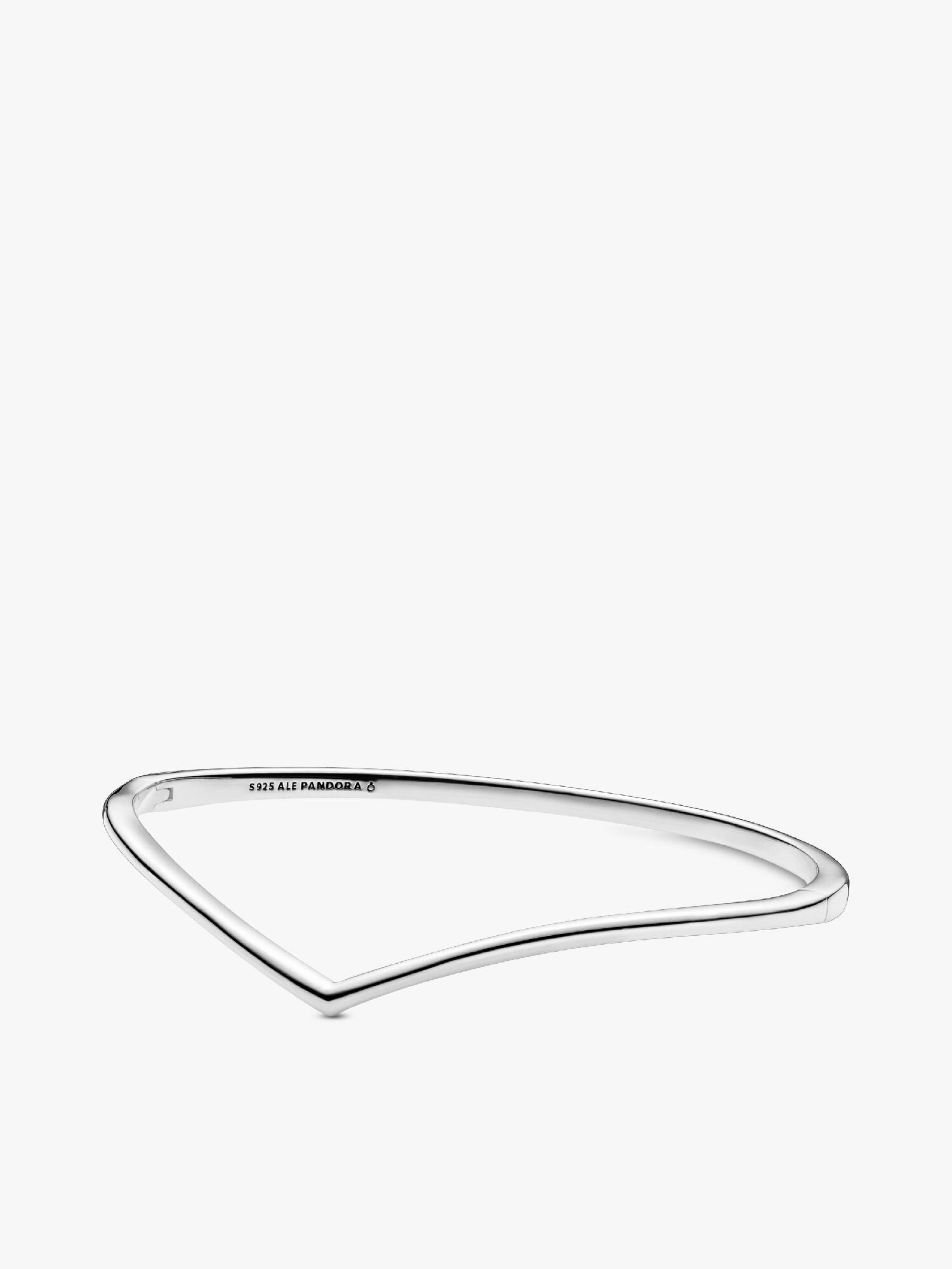 Wishbone silver bangle