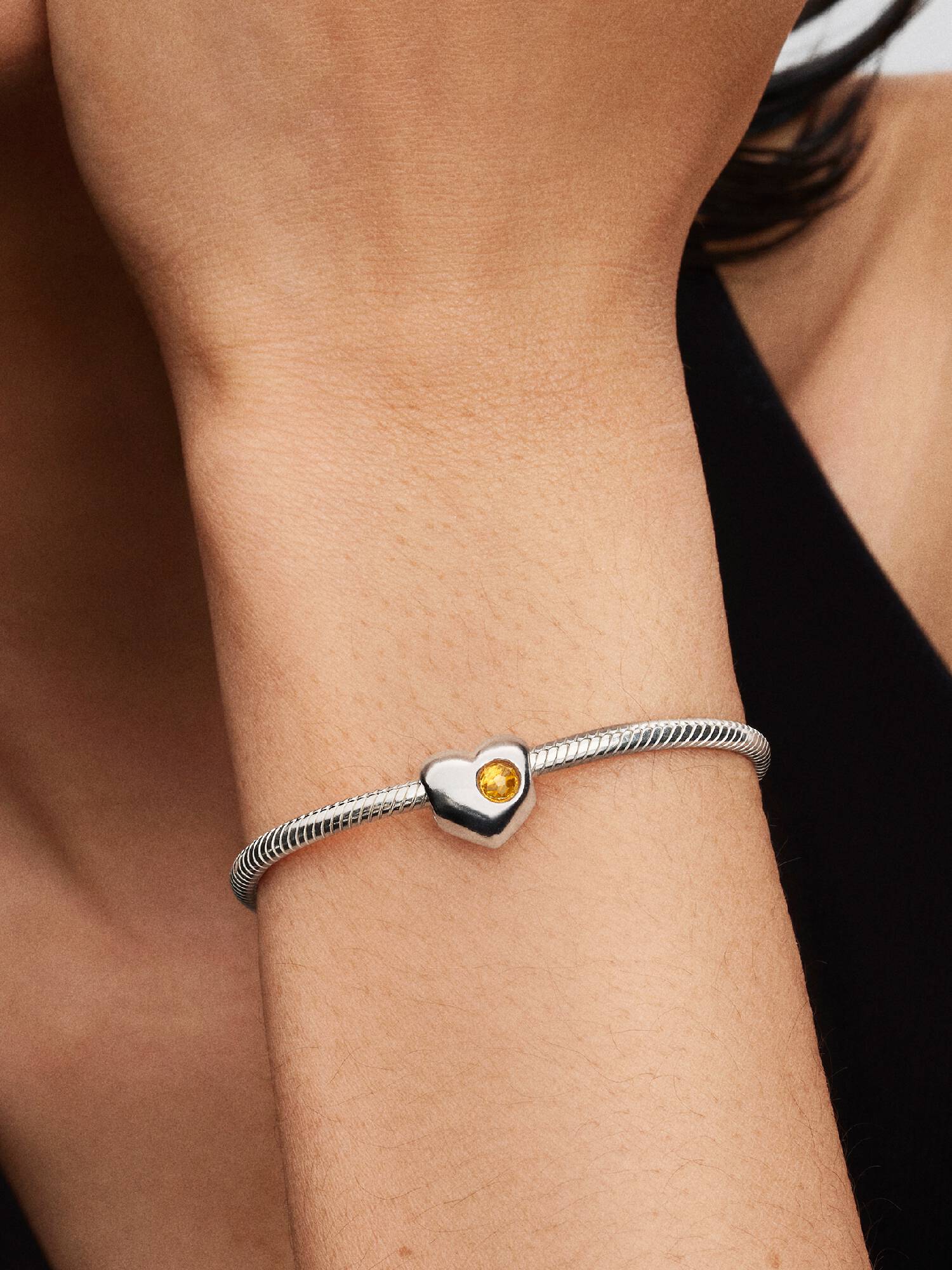Engravable Honey Stone Heart Charm