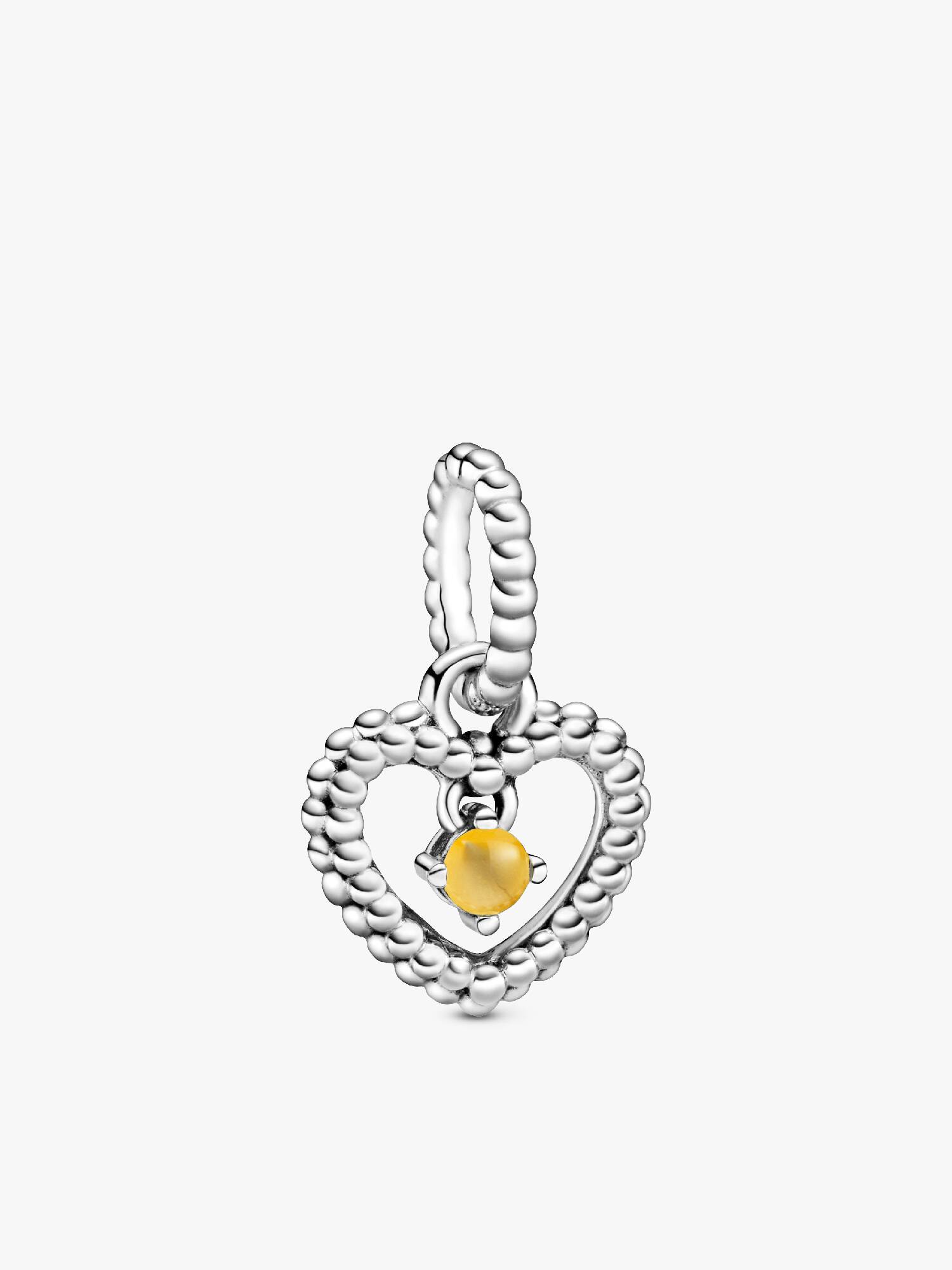 Honey Beaded Heart Dangle Charm