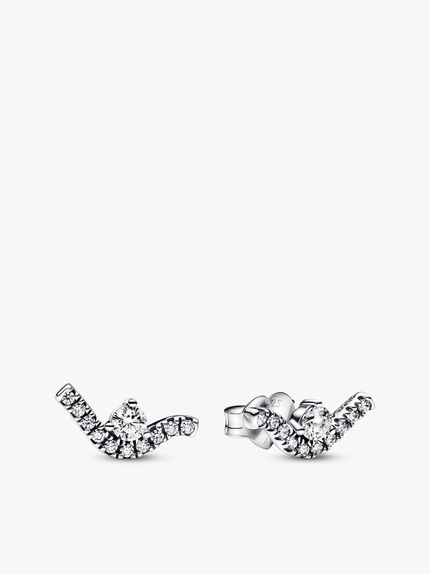 Sparkling Wave Stud Earrings
