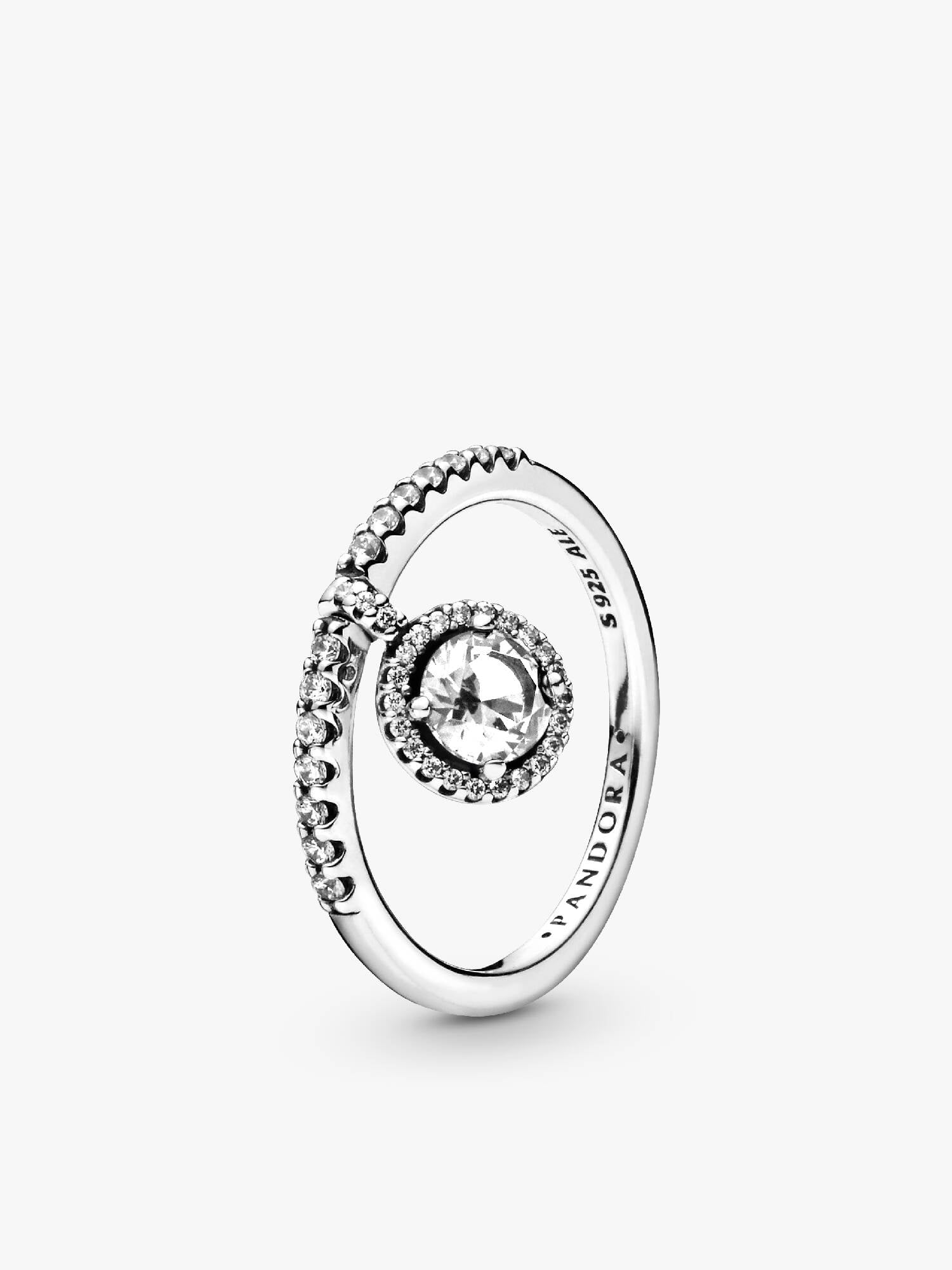 Clear Dangling Round Sparkle Ring