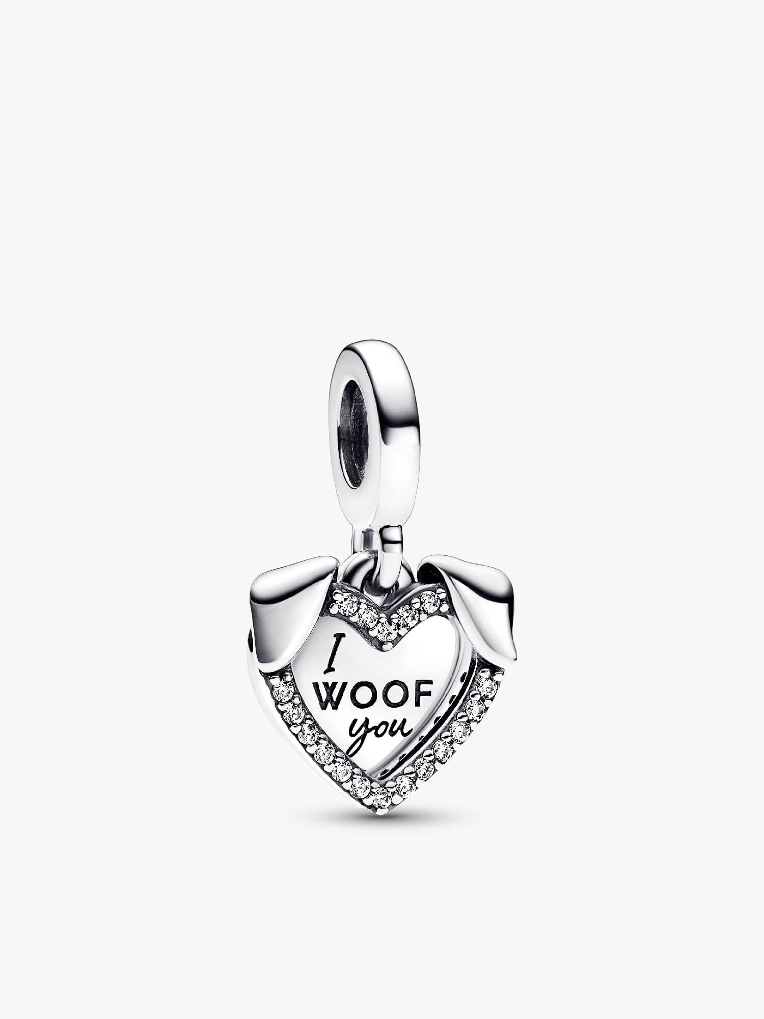 Heart & Dog Double Dangle Charm