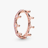 Crown 14k rose gold-plated ring with orchid pink and blush pink crystal Crown 14k rose gold-plated ring with orchid pink and blush pink crystal