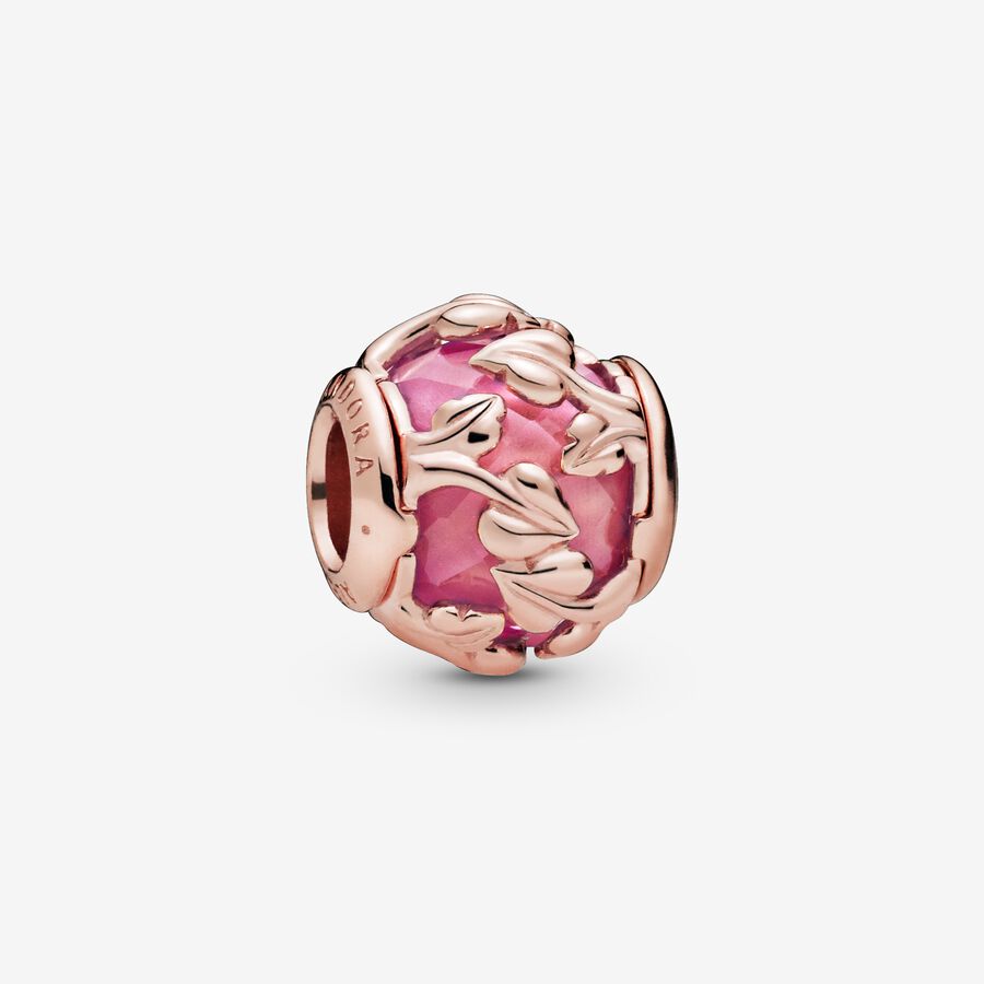Pink Decorative Leaves Charm image number 0